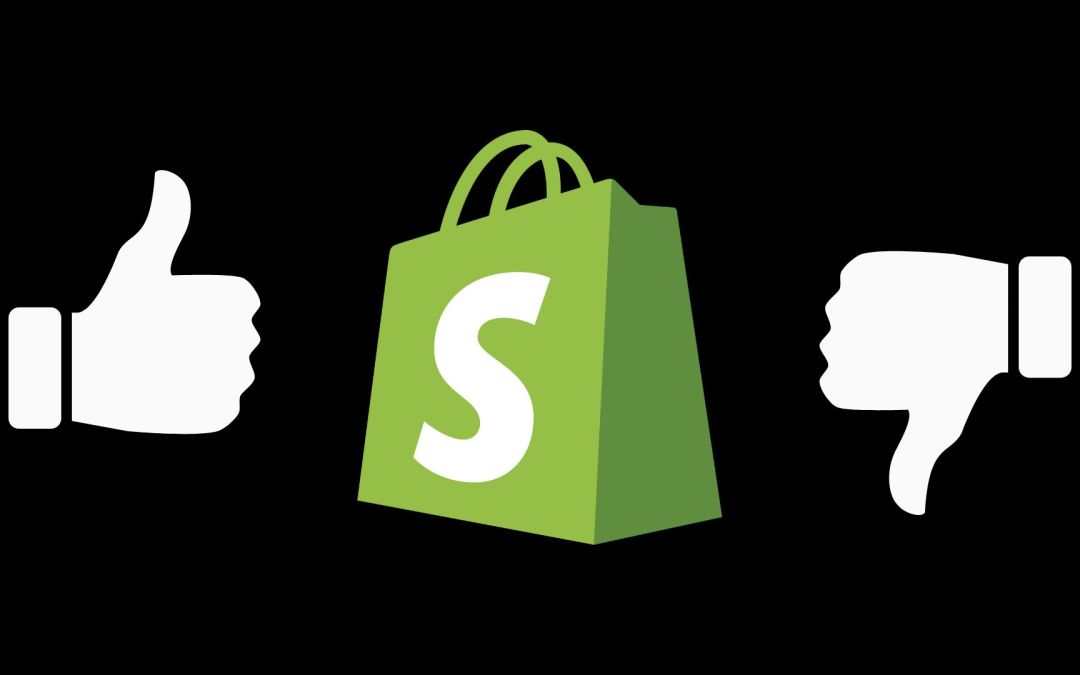 image representing the pros and cons of Shopify, an ecommerce platform for authors